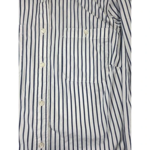 Lauren Ralph Lauren 1X Striped Cotton Button Down Shirt Womens Plus Roll Tab - Picture 2 of 8